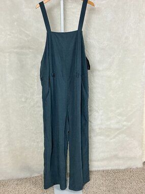 Epoque Evolution Dusty Blue Sleeveless Adjustable Leg Jumpsuit NWT XL